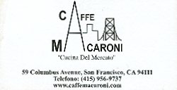 Cafe Marconi card
