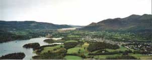 View from Walla Crag. Keswick, Derwent Water and Bassenthwaite in the distance