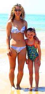 Lisa and Hannah take a dip
