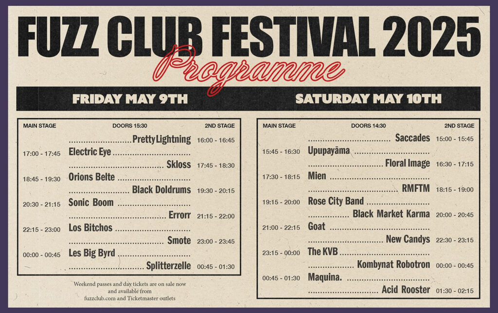 Fuzz club 2025 music festival programme